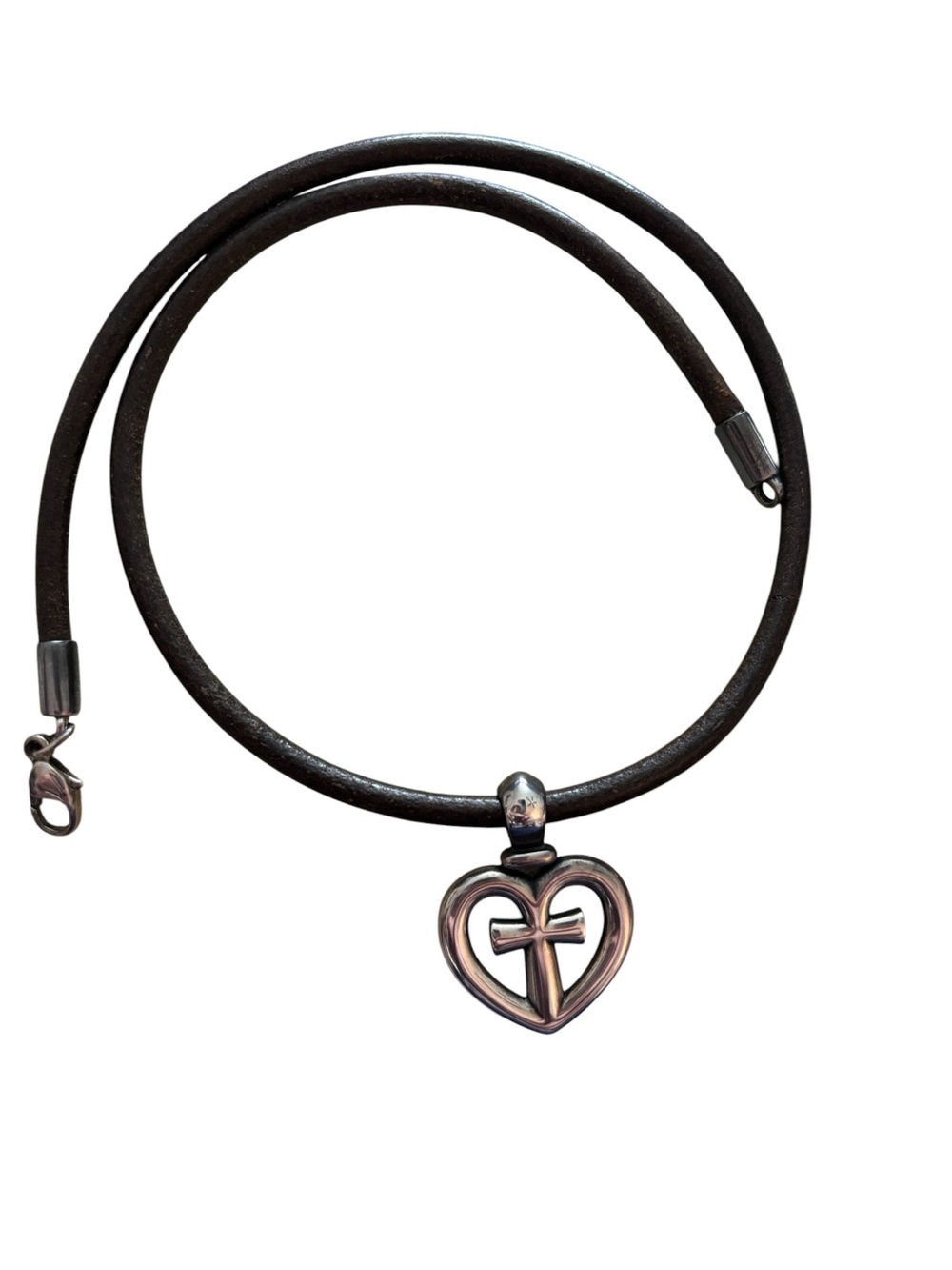 James Avery Retired Eternal Love Pendant with Leather Cord Necklace